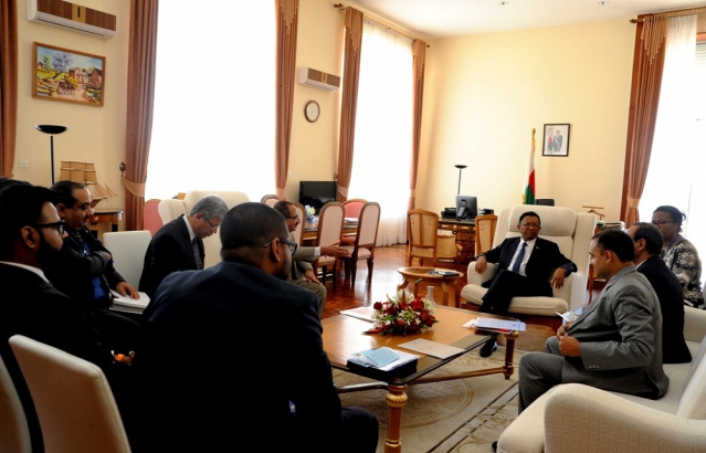 Discussions with H.E. the President of Madagascar on important Presidential Projects.
